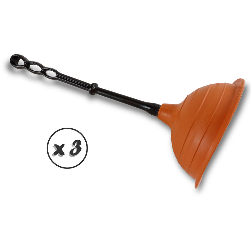 Kibros - Déboucheur de canalisations ventouse caoutchouc ø 150 mm - Lot de 3 - ø 150 mm