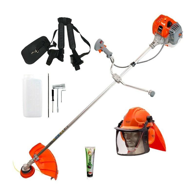 Débroussailleuse Barre Fixe 28mm 52.7cc + Casque Forestier + Huile 125ml