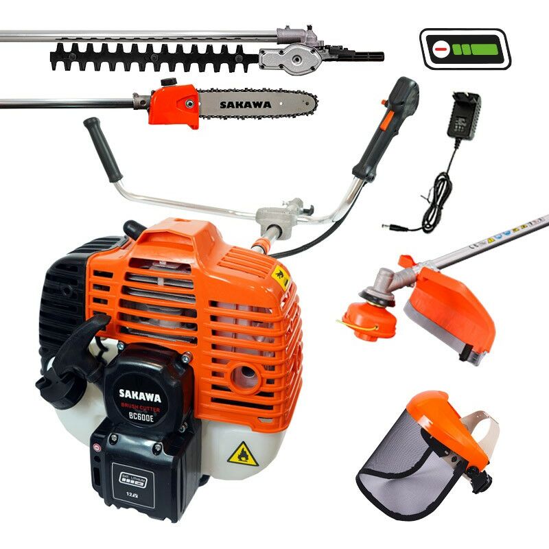 Sakawa - Débroussailleuse démarrage Eléctrique Multiaccesories 52,7cc guidon double poignée
