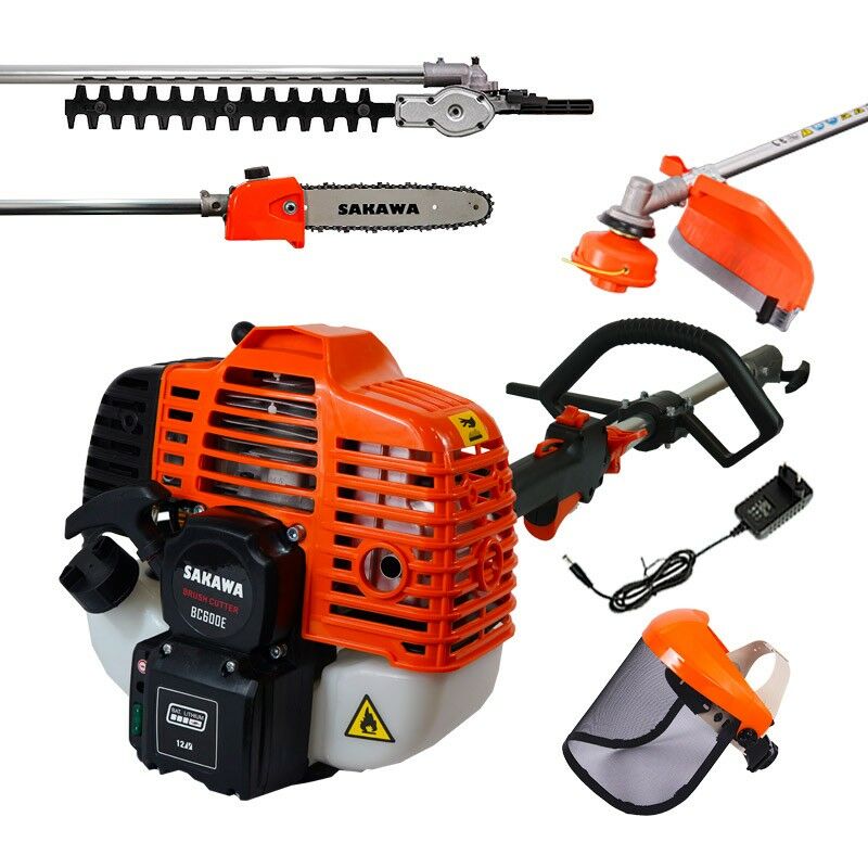 Sakawa - Débroussailleuse démarrage Eléctrique Multiaccesories 52,7cc + Visière de protection