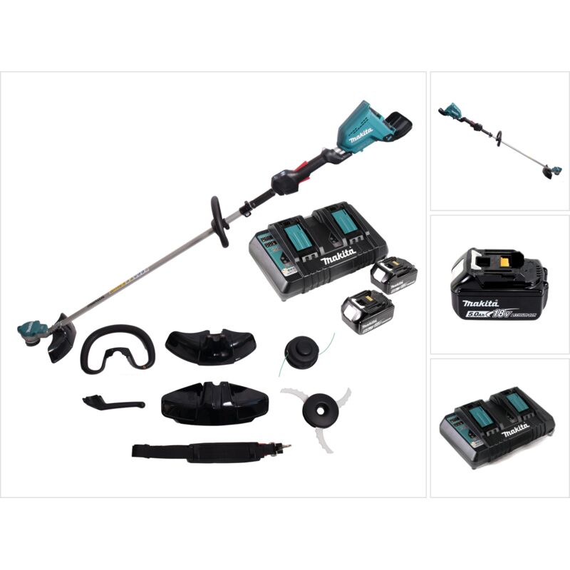 Makita – Débroussailleuse à batterie 18V 5Ah – Largeur de coupe 35 cm – Moteur sans fil pour bordures nettes – Poids léger 3.3 kg DUR368LPT2
