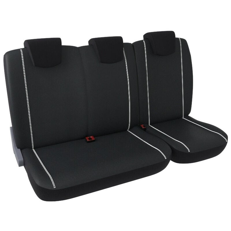 Housse de siège - Utilitaire - Simili Cuir - 3places / Banquette - Noir - Universelles - Lavable - DBS