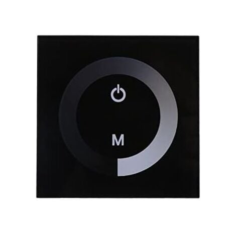 AOUGO DC 12-24V LED Touch Wall Controller Panel with Brightness Changing Dimmer for Adjusting Lights (Color : Black)