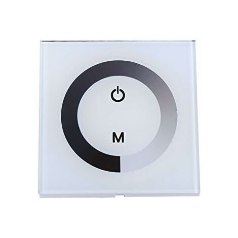 DC 12-24V LED Touch Wall Controller Panel with Brightness Changing Dimmer Switch for Adjusting Lights (Color : White)