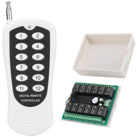DC 12 V 433 MHz 12 Kanäle 200 m Drahtlose Fernbedienung mit Sender für Lichter, Wasserpumpe, Heizung, Garagentoröffner