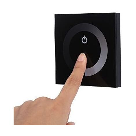 DC 12–24 V LED-Touch-Wand-Controller-Panel mit Helligkeitsänderungs-Dimmer zum Einstellen der Lichter (Farbe: Schwarz)