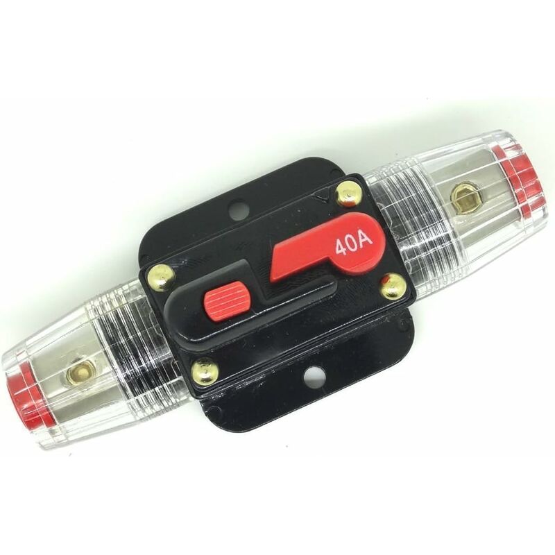 Dc 12V 20A /30A/ 40A/ 50A/ 60A Car Protection Audio Inline Circuit Breaker Fuse Holder (12V 40A)