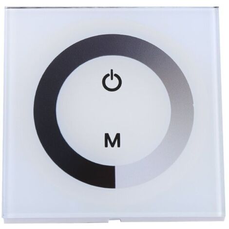 DC 12V-24V Single Colour Touch Panel Wall Switch Dimmer for LED Strip Lights (White)