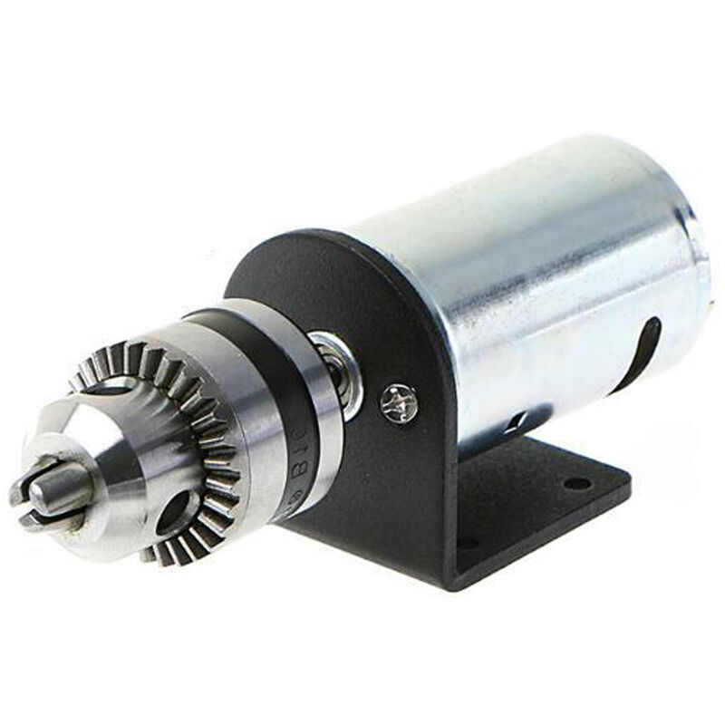 

DC 12V-36V Prensa de torno 555 Motor con portabrocas de mano en miniatura y soporte de montaje Juego de herramientas de bricolaje,1