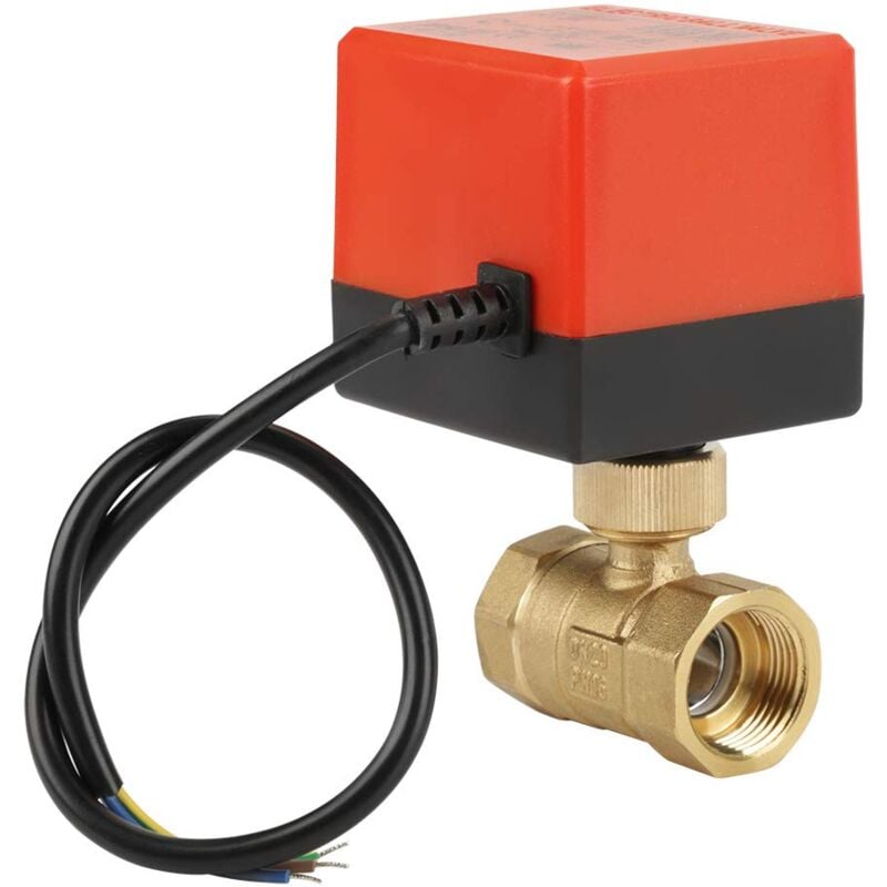 Dc 12-24V G3 / 4 'DN20 Vanne électrique à bille motorisée à 2 voies en laiton pour contrôle de débit, vanne à bille motorisée, vanne à bille
