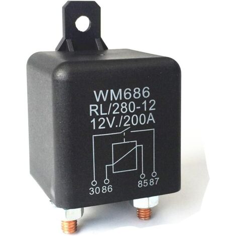 DC 12V Relais Batterie Trennrelais 12V/200A Spitzenlast für Pkw LKW Kfz (12V/200A)