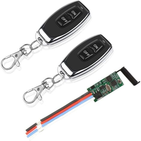 DC 3.6V 5V 12V 24V 30V 2A 1-Channel 433MHz Wireless Remote Control Module, Radio Control Receiver Module with 2 Transmitters, Small Controller