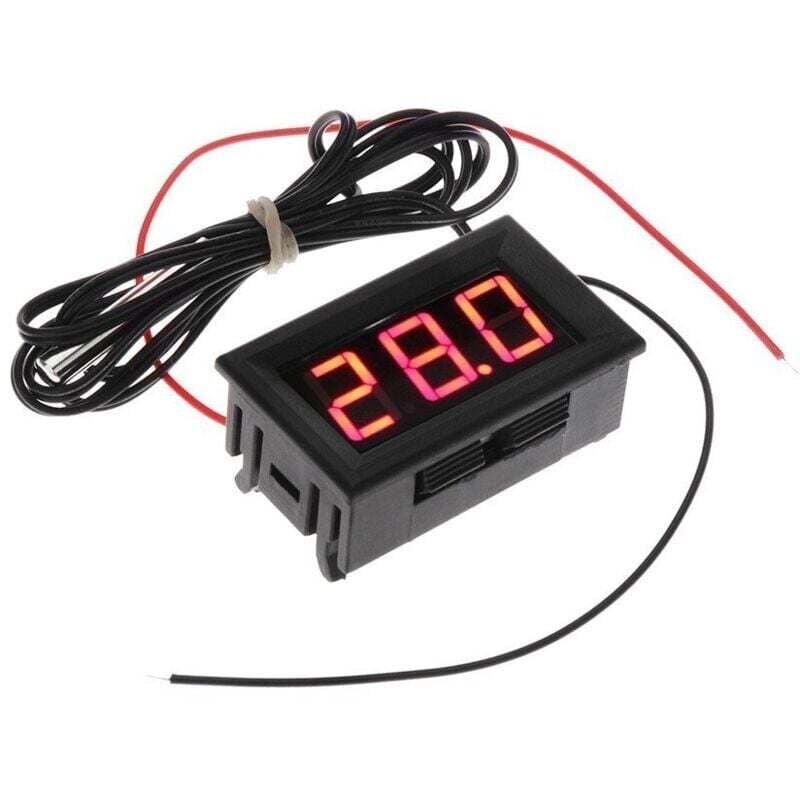 Image of DC 5-12V 50-110 Celsius Digital Kühlschrank Thermometer Temperatur Detektor mit Sonde Rot