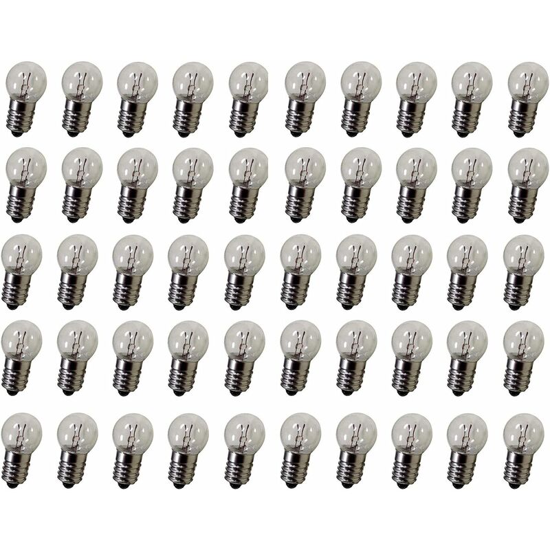 Dc 50 pcs E10 2.5V 0,3 a Blanc chaud ampoule ampoules miniature Culot à vis