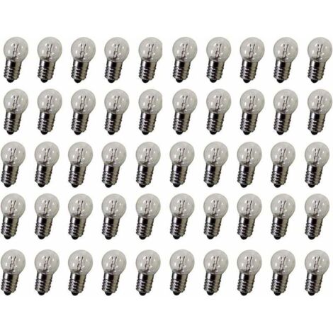 DC 50 pcs E10 2.5V 0,3 A Blanc chaud ampoule ampoules miniature Culot à vis
