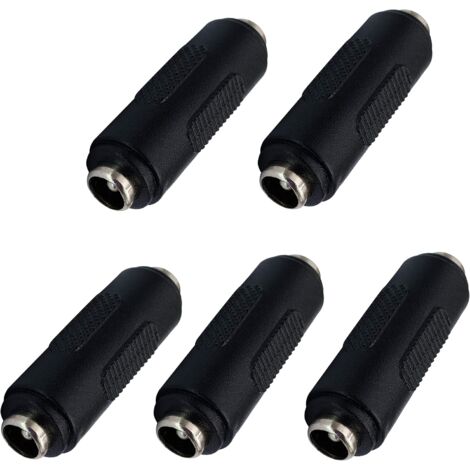 DC 5,5 mm x 2,1 mm Netzteil, Barrel Power DC 2,1 mm x 5,5 mm Buchse auf Buchse Steckerkupplung für CCTV-Kamera, LED-Licht, Router (5er-Pack/Buchse)