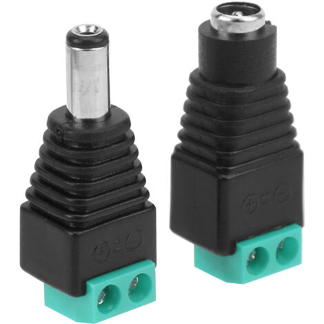 DC 5,5 x 2,1 mm Stecker/Buchse für Netzteil von Überwachungskameras oder LED-Lampen, Grün
