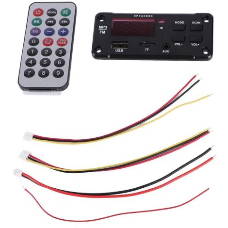 DC 6V‑12V Bluetooth 5.0 Module MP3 Décodeur Numérique, Récepteur Audio Sans Fil Double Décodage avec Affichage Digital, Compatible Haut-parleurs et Amplificateur.