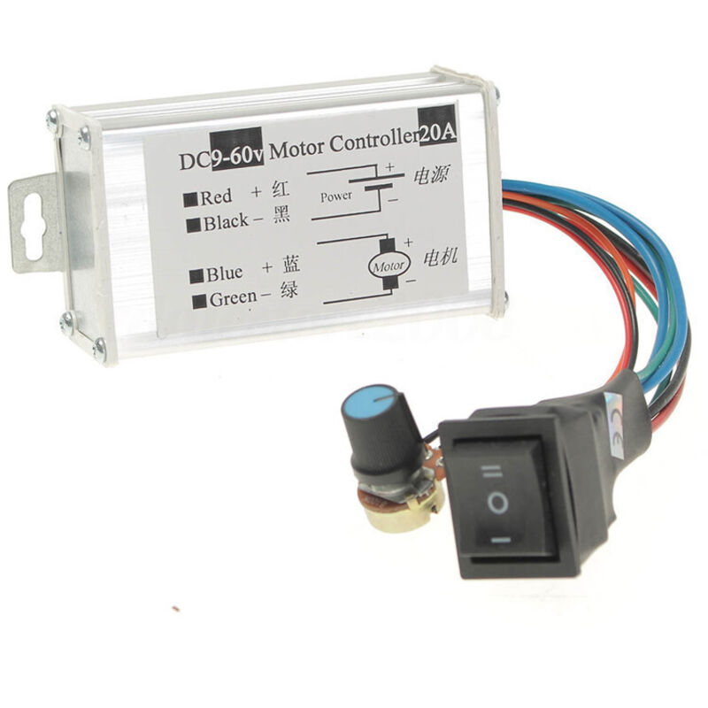 Image of Dc 9 v 12 24 48 60 20A Reversible Motor Drehzahl Regler Fahrer Pwm