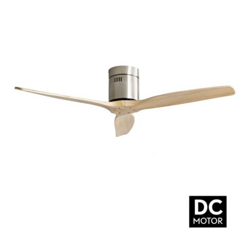 DC Aguilon Nickel Deckenventilator 3 Flügel Buche ohne Licht