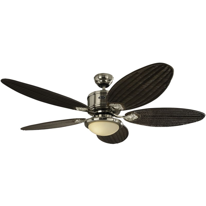 Casafan - dc Ceiling Fan Eco Elements Chrome & Cane with Lights