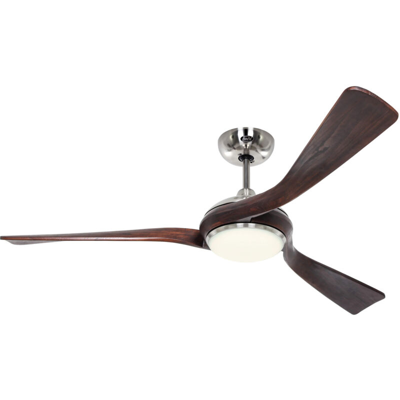 Casafan - dc Ceiling Fan Eco Interior Chrome / Walnut with led