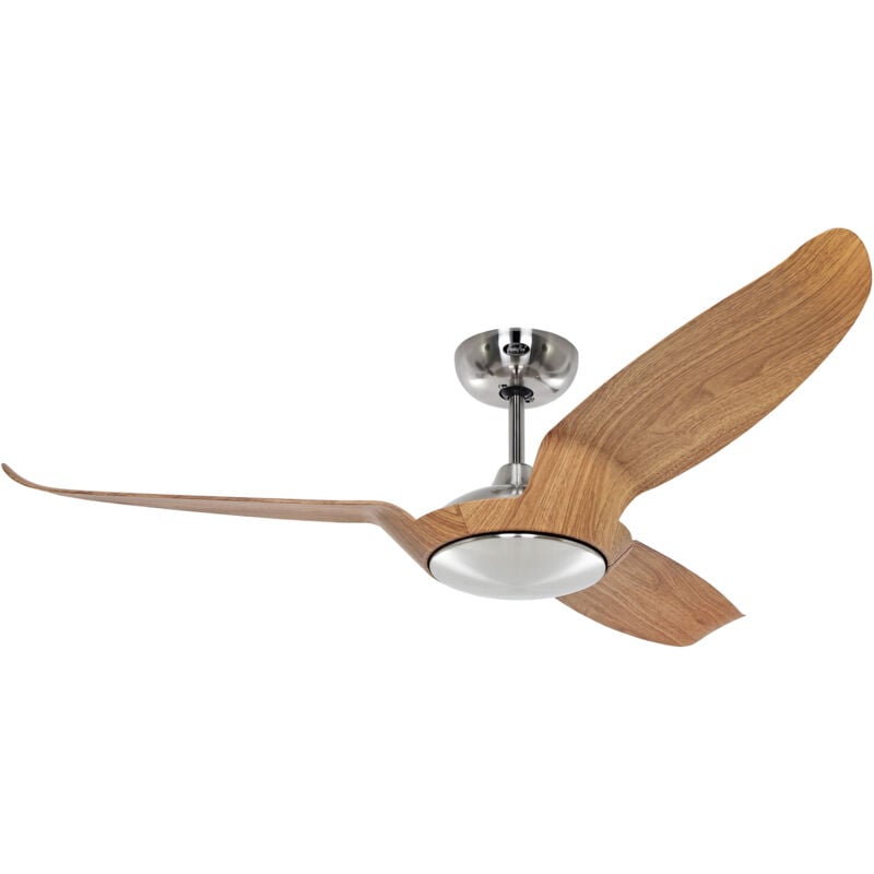 DC Ceiling Fan Eco Talos Chrome / Oak with Remote