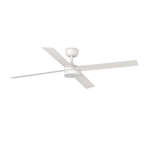 DC Ceiling Fan Rudder L-4 White with LED & Remote