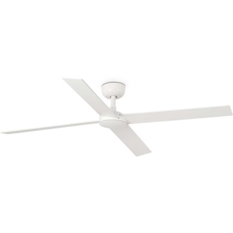 DC Ceiling Fan Rudder L-4 White with Remote