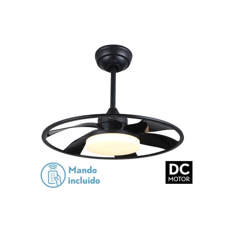 Ventilator Dc Celsius 26w Schwarz 6 Flügel 55d 2950lm 3000-4000-6500k 6vel. Fernbedienung, Speicher & Timer - Fabrilamp