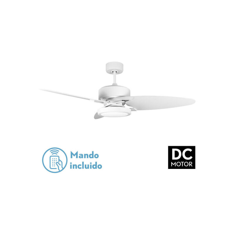 Fabrilamp - Ventilator Dc Cross 30w White 3 Blades White/Beech 6vel. 3 Farben 3250lm132d Fernbedienung, Speicher & Timer