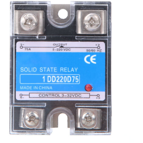 DC/DC-SSR-Halbleiterrelais – Eingang 3–32 V – Ausgang 5–220 V – 75 A