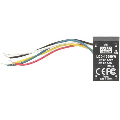 DC/DC Step Down Converter MW MEAN WELL LDD-1000HW 1000mA da DC9-56V a DC2-52V