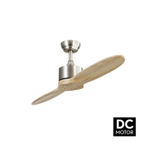 DC-Deckenventilator Leste Nickel 2 Flügel aus Buche ohne Licht