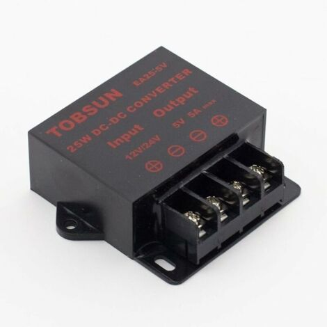 DC-Leistungswandler DC-Abwärtsspannungswandler 12V/24V auf 5V 5A 25W DC-Buck-Wandler, einstellbar für LED-Bildschirme, Automobilindustrie, Elektrotechnik usw.