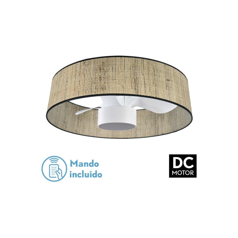 Fabrilamp - Ventilator Dc 24w Natasha Cañizo/weiß 70d 3 Flügel 6vel. 2390lm 3 Farben Fernbedienung, Speicher, Zeitschaltuhr