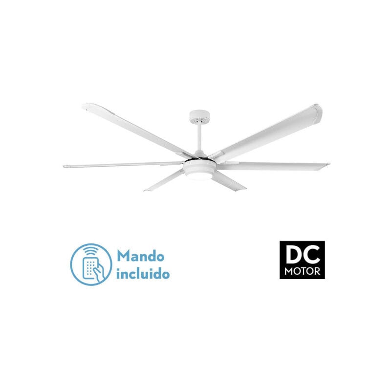 FABRILAMP Ventilator Dc Marea 30w White 6 Blades Aluminium 198d 6vel. 3 Farben 3250lm Fernbedienung, Speicher, Timer