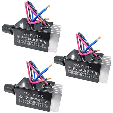 DC-Motordrehzahlregler 12 V 24 V 10 A elektronischer stufenloser Schalter für Auto-LKW-Lüfterheizungssteuerung R