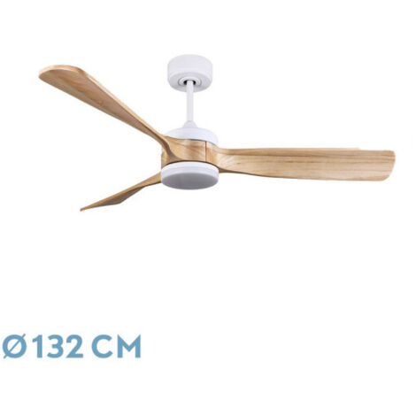 DC Oriente Deckenventilator, 26 W, Weiß, 3 Flügel aus Buche