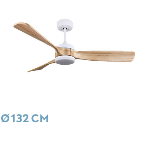 DC Oriente Deckenventilator, 26 W, Weiß, 3 Flügel aus Buche