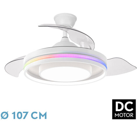 DC "Pitufo" dimmbarer Deckenventilator mit Fernbedienung (57W 3CCT+RGB 3990lm) weiß