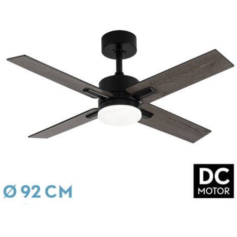 DC Talco-Ventilator, 20 W, Schwarz, 4 Flügel, Schwarz/Grau