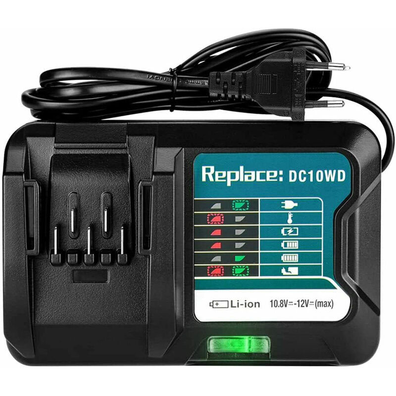 Dpzo - Nouveau Applicable Replacement pour Makit Muda BL1021 BL10413 Charger DC10WA Charger 10.8-12v Li-ion Battery