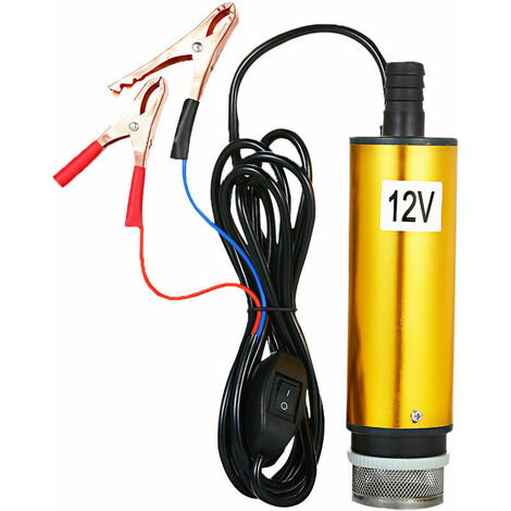 DC12/24V DC bomba de poço de petróleo, bomba de poço de petróleo de aço inoxidável, bomba de água, bomba de sucção de óleo de 60W, YJ015-E (dourado) 12V
