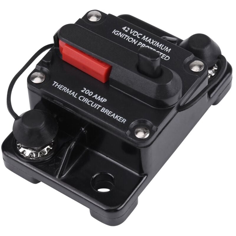 DC12V-24V 50A-300A Porte-fusible Etanche Disjoncteur avec Réinitialisation Manuelle Protection contre Surcharge Surtension Surintensité pour Audio