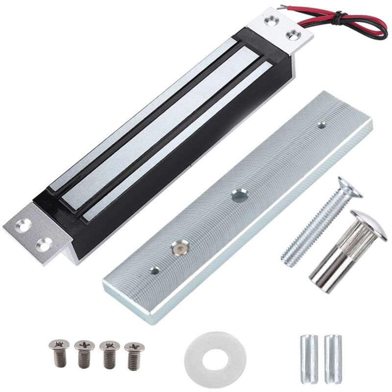 Decdeal DC12V 280kg/600Lbs Serrure magnétique électrique Force de maintien Serrure électromagnétique Mode nc sécurisé