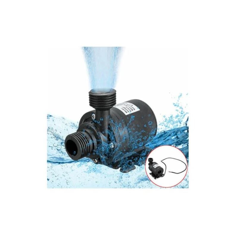 DC12V 5M 800L/H Pompe Submersible Haute Performance à Faible Bruit Buse 4 Points Pompe à Courant Continu Sans Balai, Câble 50 Cm