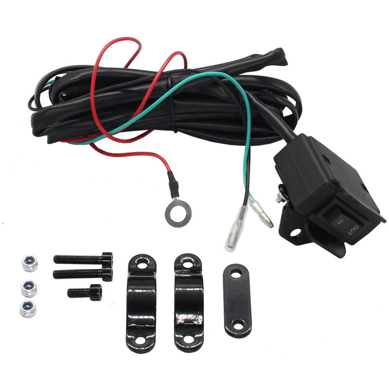 

DC12V ATV / UTV cabrestante electrico rele solenoide interruptor basculante con manillar de montaje y cable de control,Multicolor