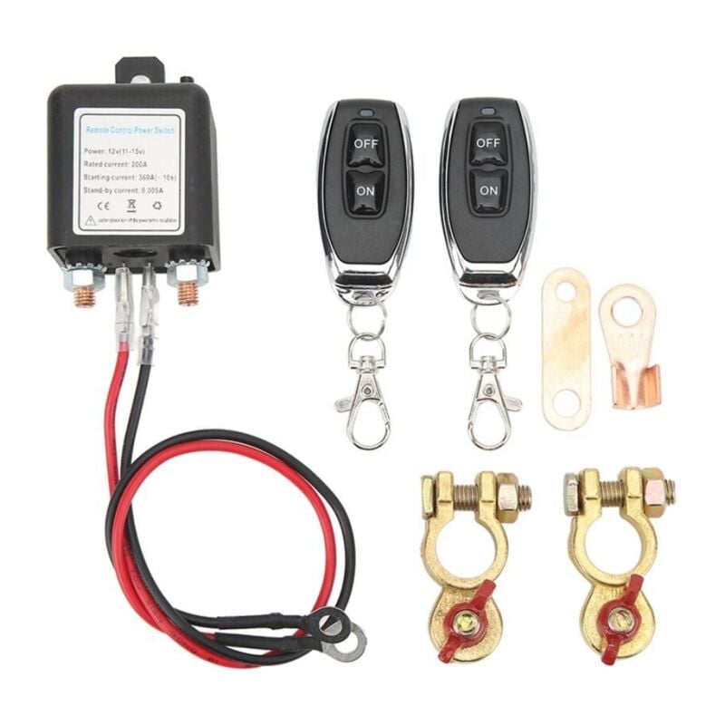 DC12V Coupe Batterie à Distance, Coupe Circuit de Voiture Anti Vol Empêche La Décharge de La Batterie, Courant élevé Coupe Batterie Maître pour RV
