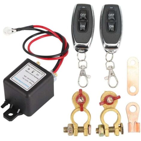 DC12V Fern-Batterietrennschalter, automatischer Ein-/Ausschalter mit Fernbedienung für Auto, Boot, Schiff, LKW, Hauptbatterietrennschalter mit 2 Batterieklemmen (200A)